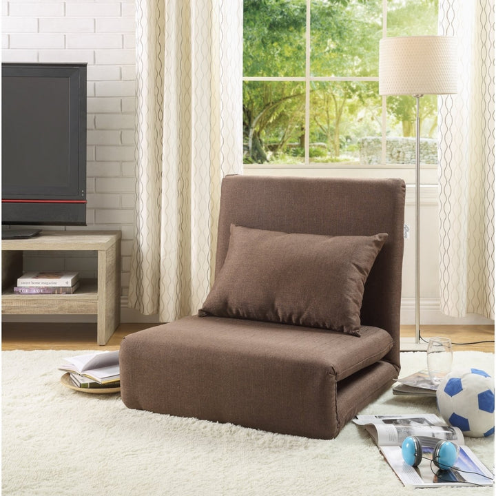 Inspired Home Linen Flip Chair 5-Position Adjustable Convertible Sleeper Sofa Image 4