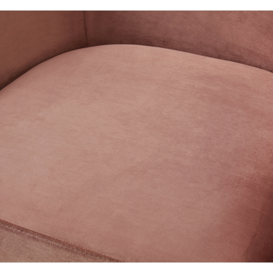 Beatriz Velvet Accent Chair-Gold Metal Base-Barrel Shaped Back-Upholstered Button Tufted-Inspired Home Image 12
