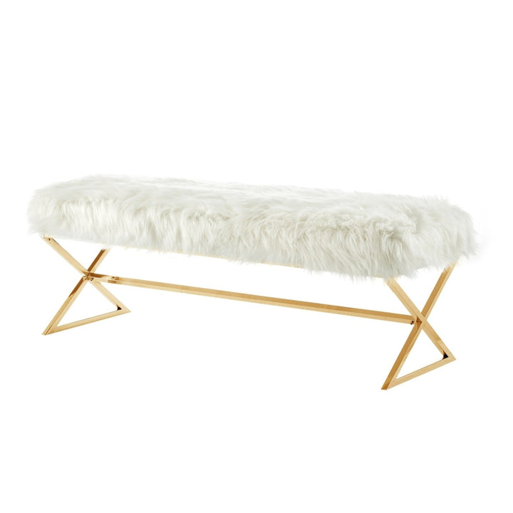Liam Faux faux Bench-Stainless Steel Legs-Living-room, Entryway, Bedroom-Inspired Home Image 7
