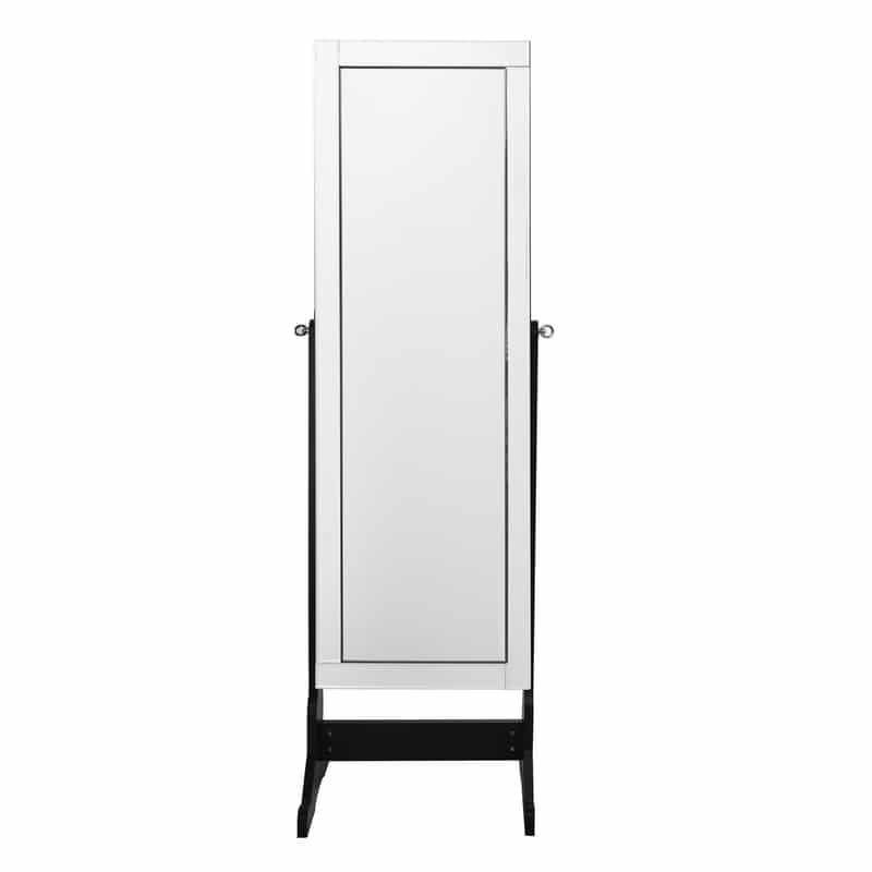 Inspired Home Margaret Full Length Jewelry Cheval Armoire Makeup Storage Organizer Mirror Border Lockable with LED Image 7
