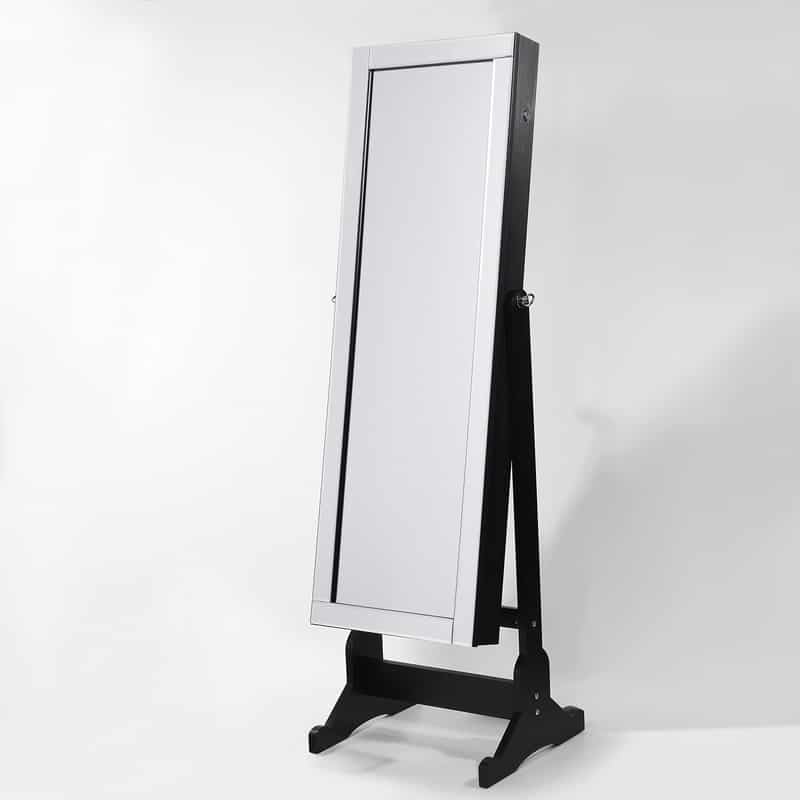Inspired Home Margaret Full Length Jewelry Cheval Armoire Makeup Storage Organizer Mirror Border Lockable with LED Image 8