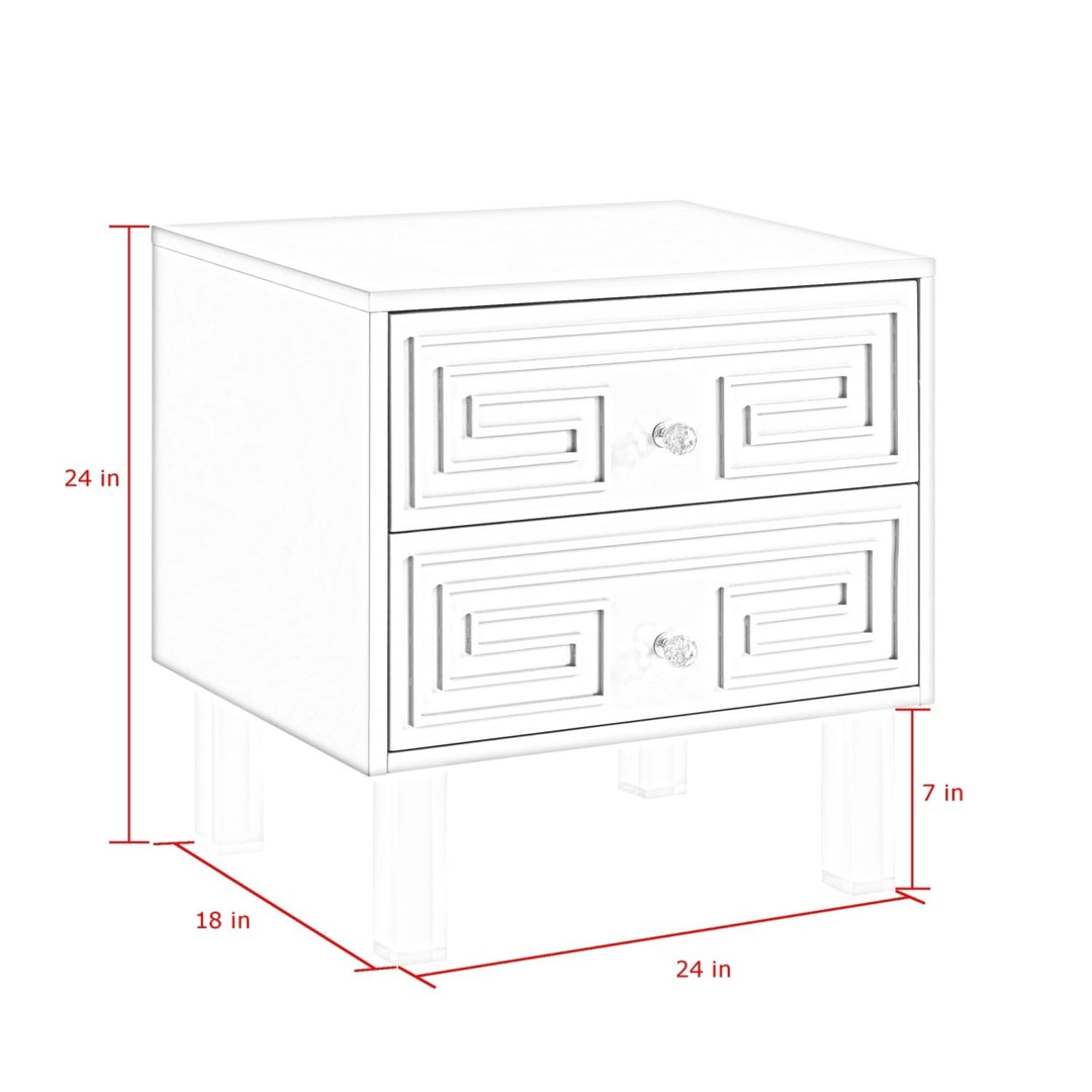 Inspired Home Lottie Nightstand Acrylic Legs Lacquer Finish 24in Modern Side Table Image 11