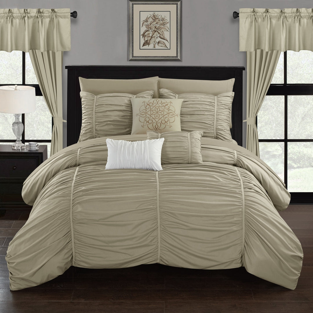 Gruyeres 20 Piece Comforter Set Ruffled Ruched Designer Bedding Image 6