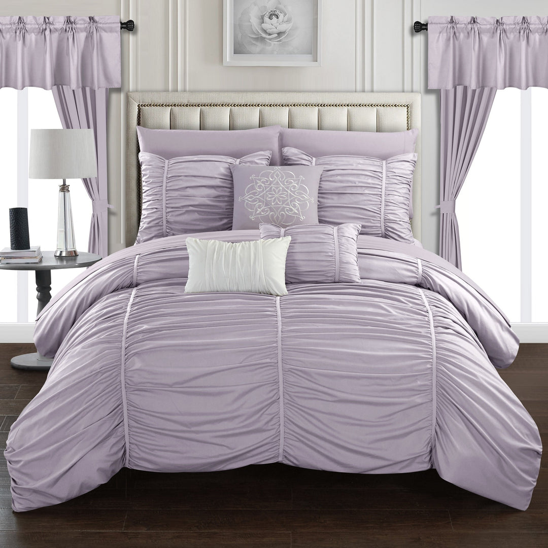 Gruyeres 20 Piece Comforter Set Ruffled Ruched Designer Bedding Image 2