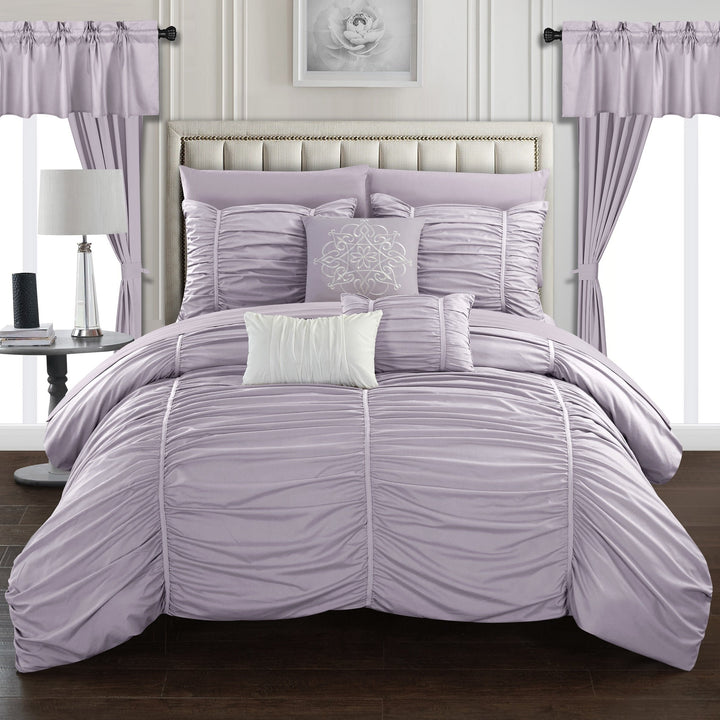 Gruyeres 20 Piece Comforter Set Ruffled Ruched Designer Bedding Image 1