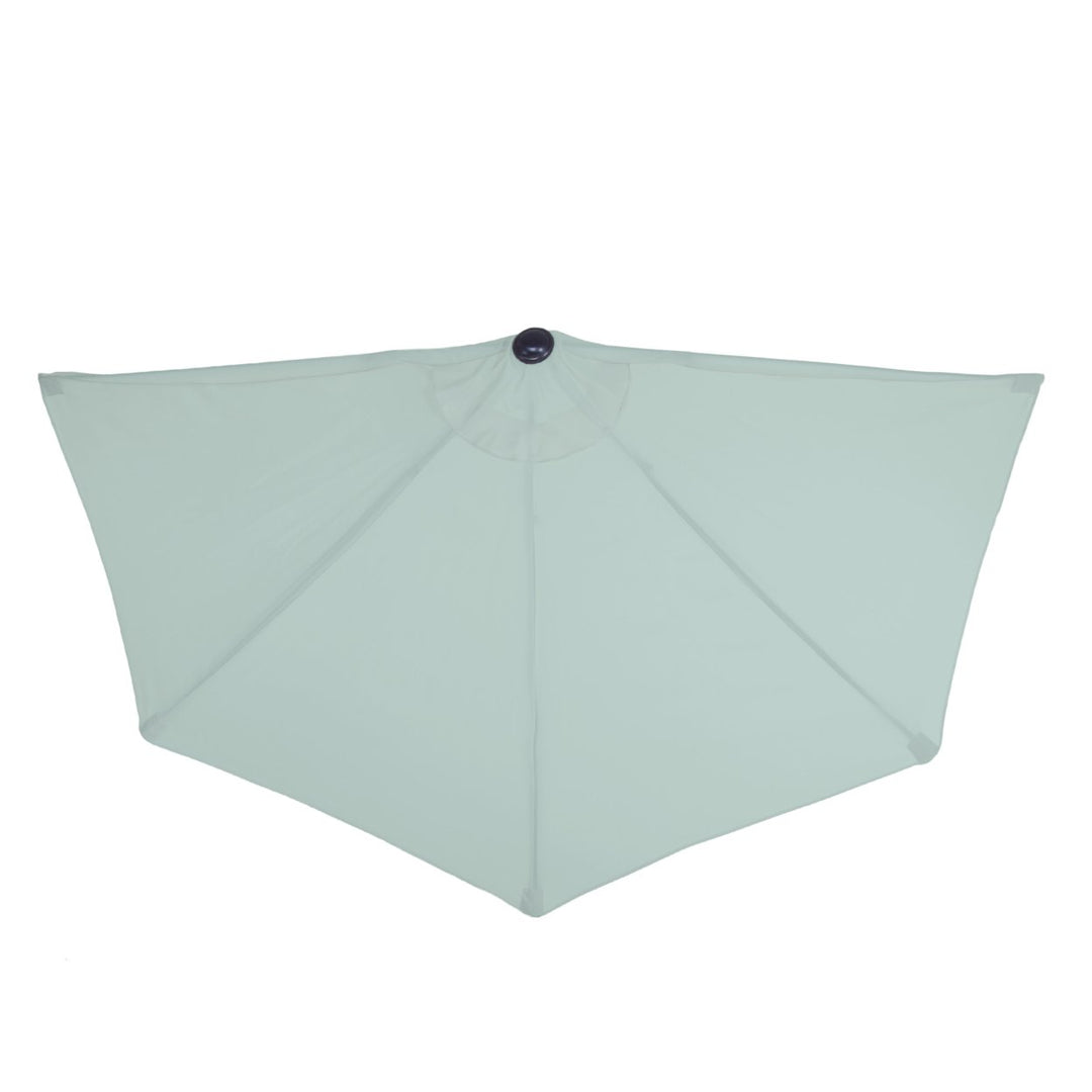 Pure Garden Half Round Patio Umbrella Green 9ft Easy Crank Small Space Shade Image 4