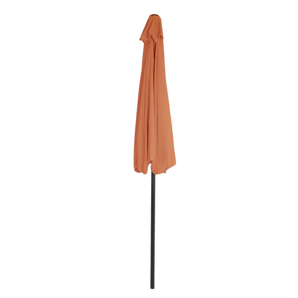 Pure Garden Half Round Patio Umbrella Terracotta 9ft Outdoor Shade Small Space Image 2