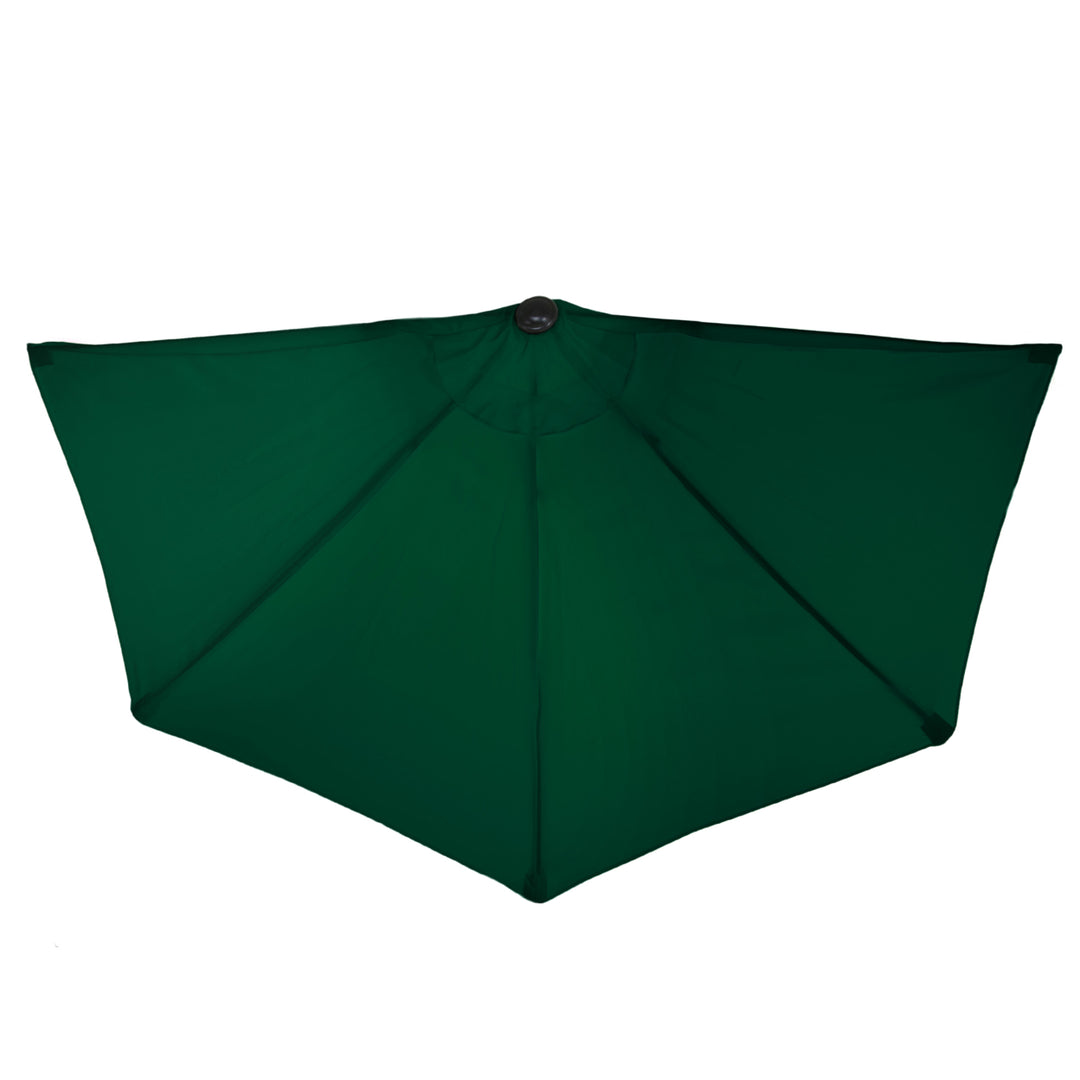 Half Round Patio Umbrella with Easy Crank- Small Space Outdoor Shade Umbrella Hunter Green Image 4