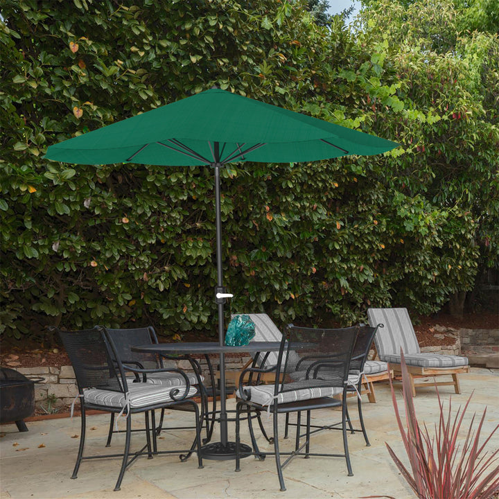 Patio Umbrella Outdoor Shade with Easy Crank- Table Umbrella for Deck Poolside Hunter Green Image 1