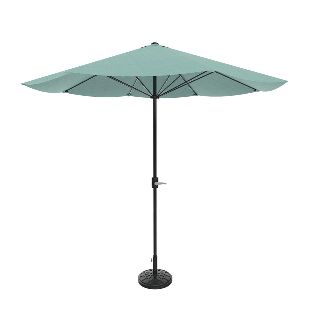 Pure Garden 9ft Patio Umbrella Dusty Green Outdoor Shade Easy Crank Aluminum Pole Image 5