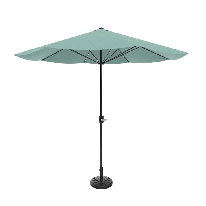 Pure Garden 9ft Patio Umbrella Dusty Green Outdoor Shade Easy Crank Aluminum Pole Image 5