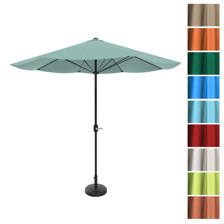 Pure Garden 9ft Patio Umbrella Dusty Green Outdoor Shade Easy Crank Aluminum Pole Image 6