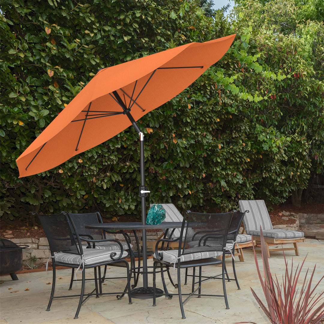 Patio Umbrella with Auto Tilt- Easy Crank Outdoor Table Umbrella Shade 10 Ft Terracotta Image 1