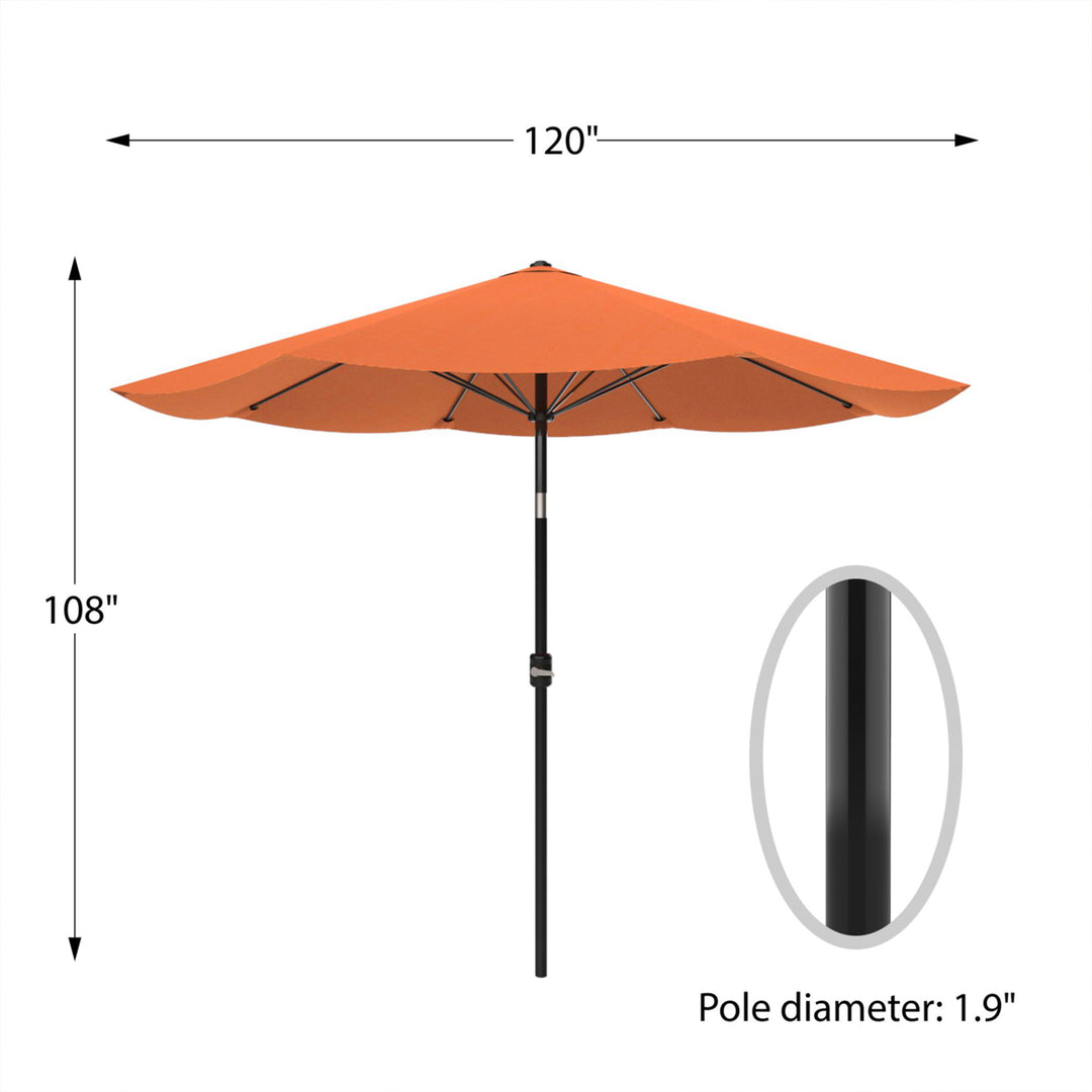 Patio Umbrella with Auto Tilt- Easy Crank Outdoor Table Umbrella Shade 10 Ft Terracotta Image 2