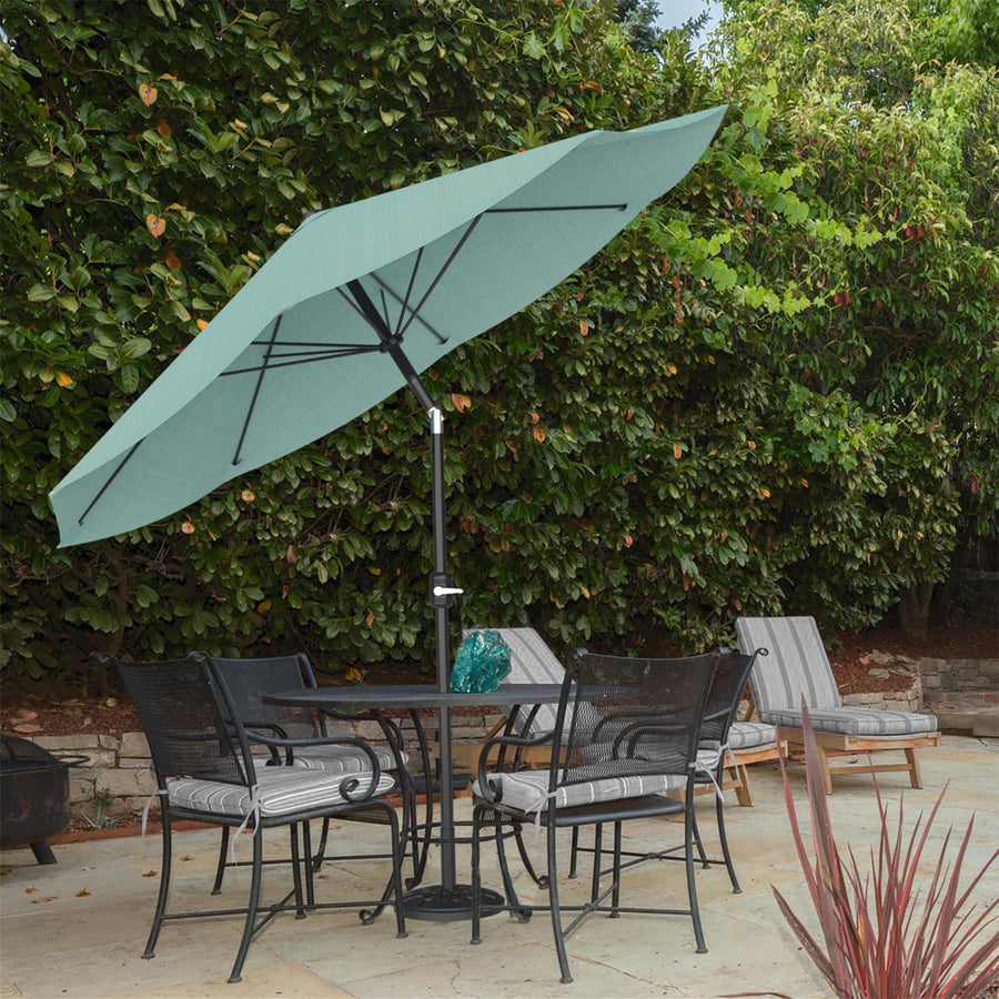 Pure Garden 10ft Patio Umbrella Dusty Green Auto Tilt Easy Crank Outdoor Shade Image 1