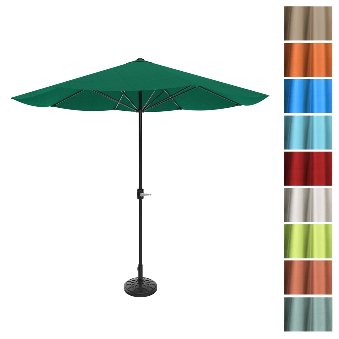 Patio Umbrella Outdoor Shade with Easy Crank- Table Umbrella for Deck Poolside Hunter Green Image 6