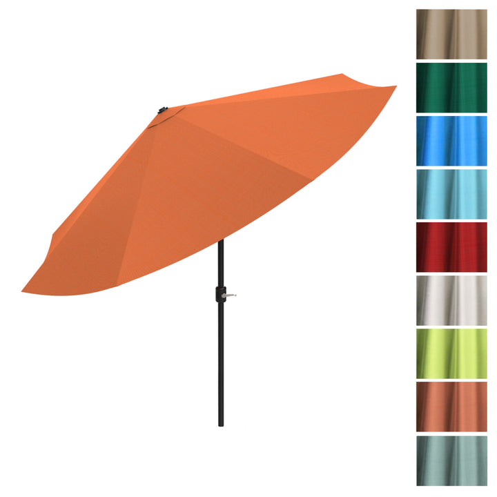 Patio Umbrella with Auto Tilt- Easy Crank Outdoor Table Umbrella Shade 10 Ft Terracotta Image 6