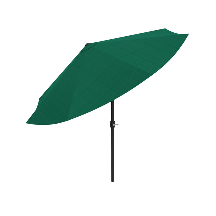Patio Umbrella with Auto Tilt- Easy Crank Outdoor Table Umbrella Shade 10 Ft Hunter Green Image 4
