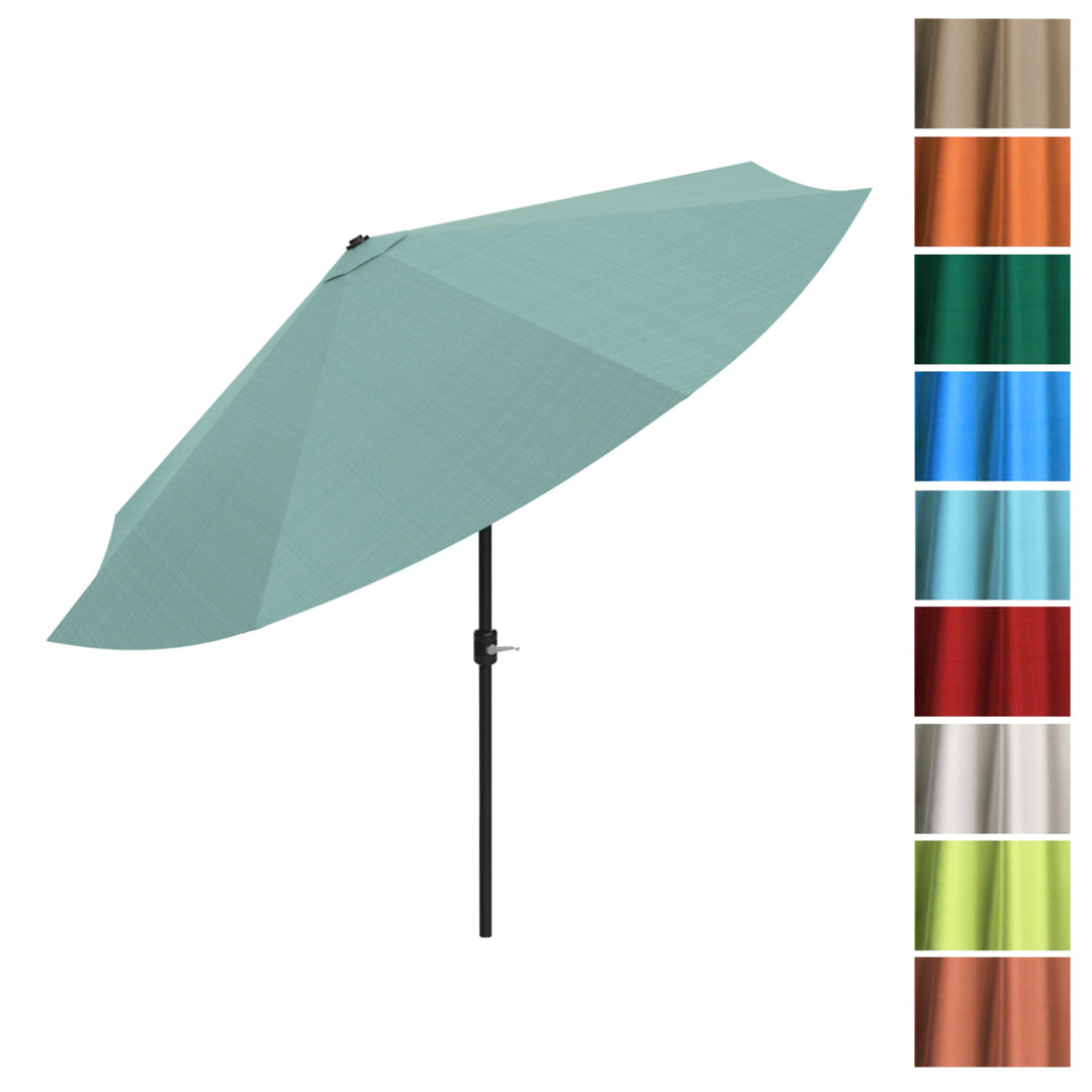 Pure Garden 10ft Patio Umbrella Dusty Green Auto Tilt Easy Crank Outdoor Shade Image 6