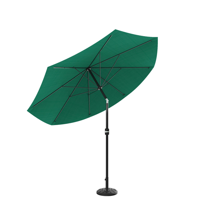 Patio Umbrella with Auto Tilt- Easy Crank Outdoor Table Umbrella Shade 10 Ft Hunter Green Image 5