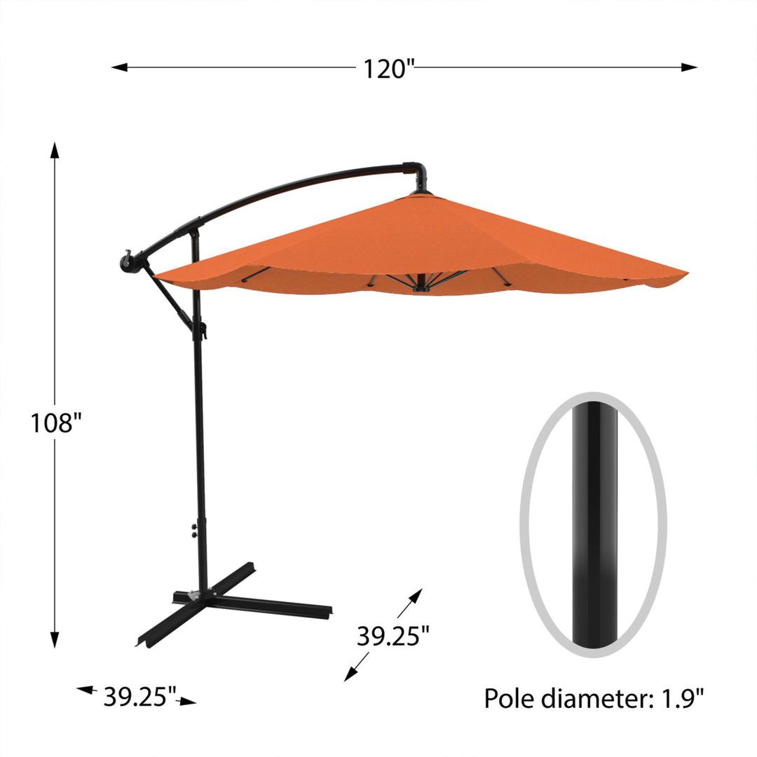 Pure Garden Patio Umbrella Cantilever 10 Ft Terracotta Easy Crank Outdoor Shade Image 2