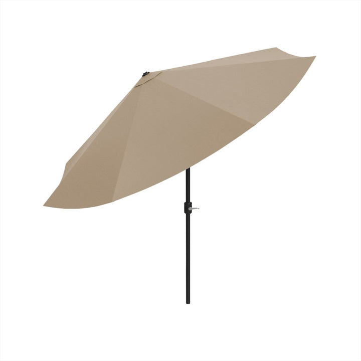 Patio Umbrella with Auto Tilt- Easy Crank Outdoor Table Umbrella Shade 10 Ft Sand Image 4