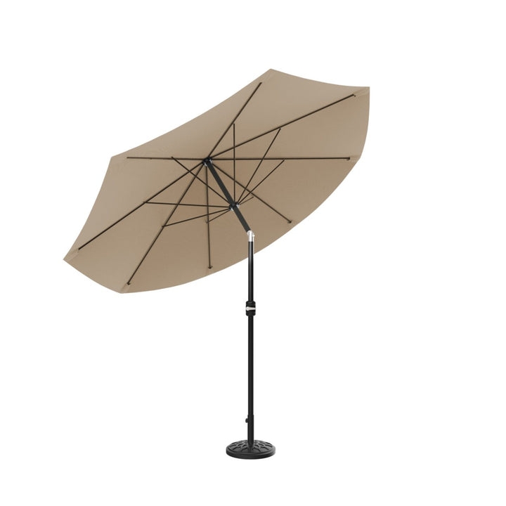 Pure Garden 10ft Patio Umbrella Auto Tilt Aluminum Sand Outdoor Shade Crank Image 5