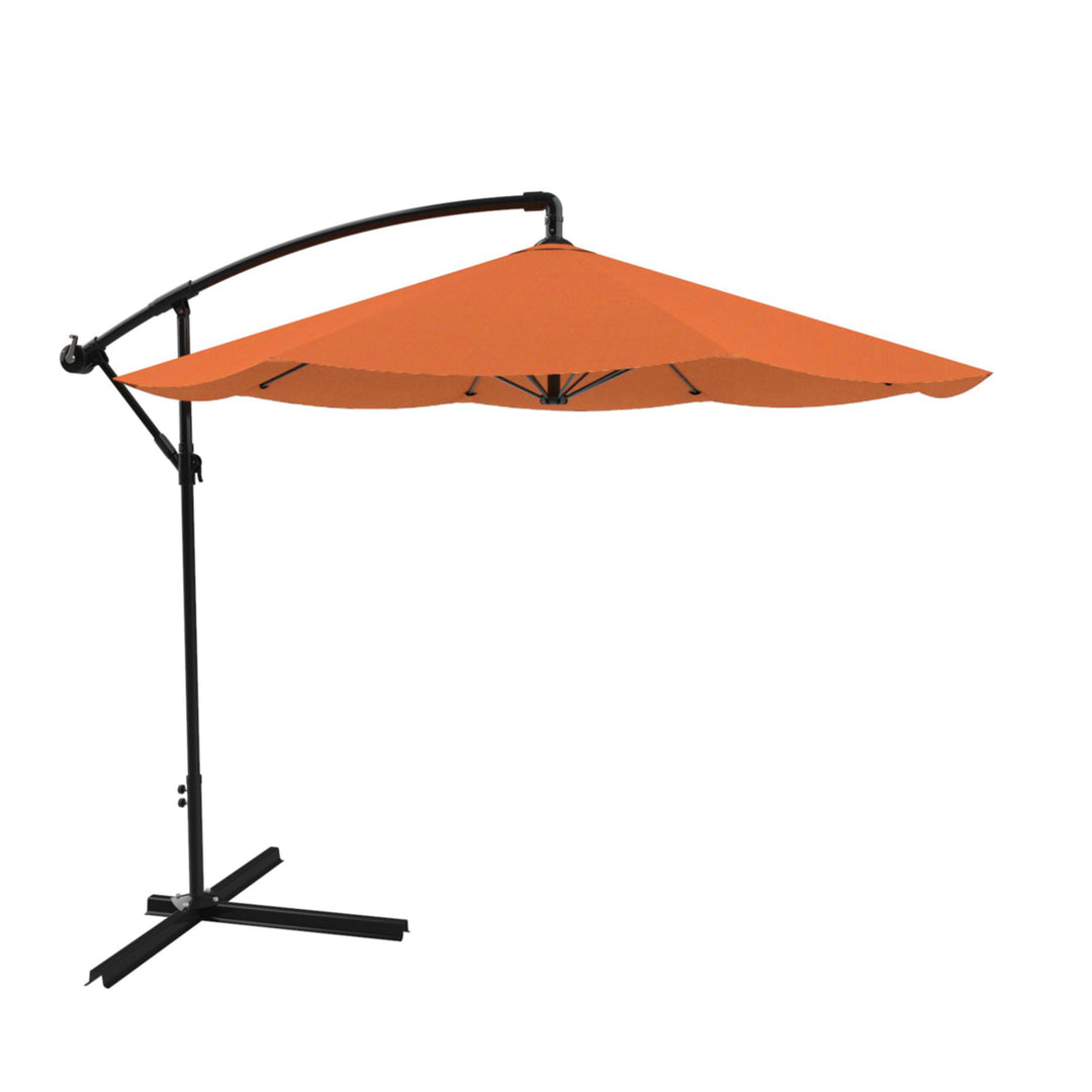 Pure Garden Patio Umbrella Cantilever 10 Ft Terracotta Easy Crank Outdoor Shade Image 4