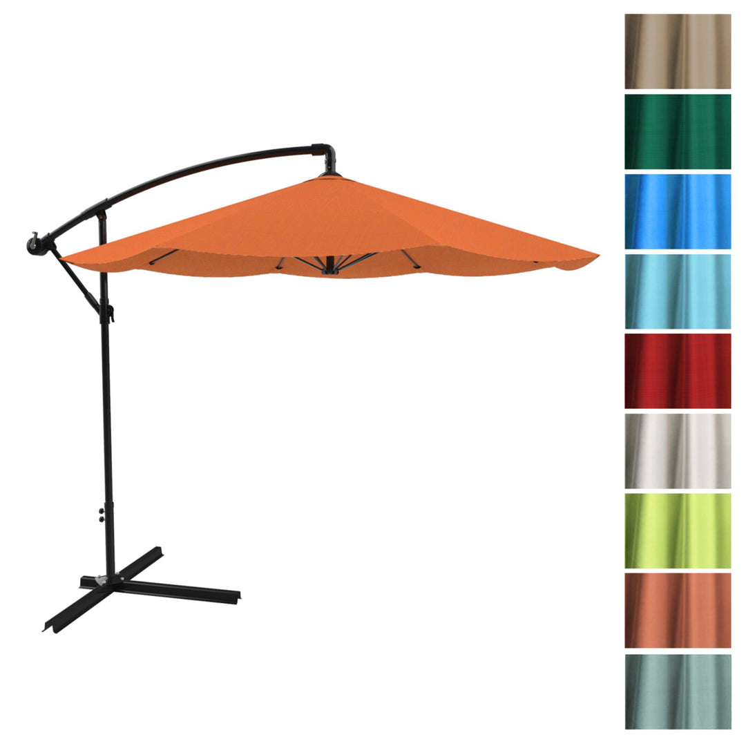 Pure Garden Patio Umbrella Cantilever 10 Ft Terracotta Easy Crank Outdoor Shade Image 5