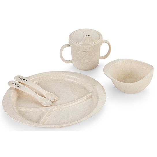 Ozeri Earth Dish Set for Kids Plant-Based Durable Eco-Friendly Sippy Bowl Fork Image 9