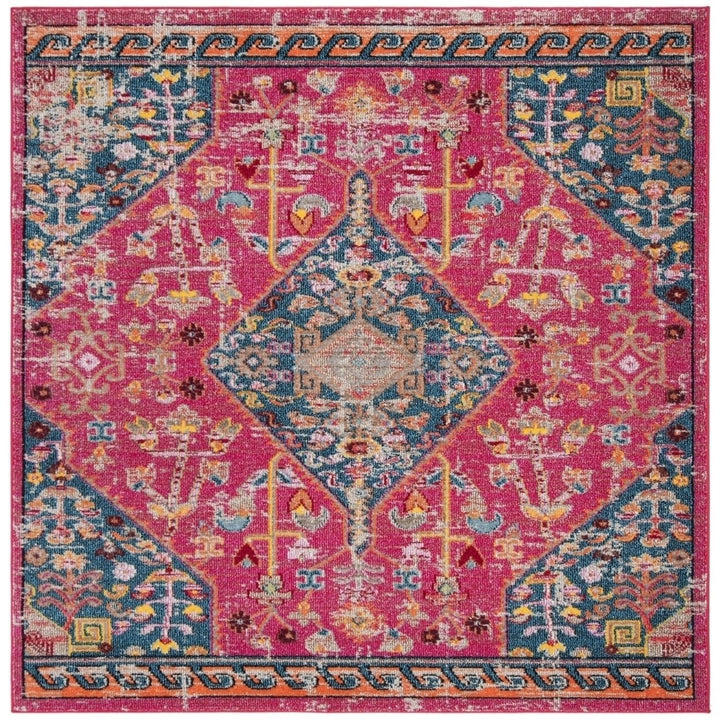 SAFAVIEH Madison Collection MAD301U Pink / Turquoise Rug Image 6