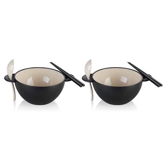 Ozeri Earth Ramen Bowl Set 6-Piece Plant-Based Eco-Friendly Dishwasher Safe Image 1