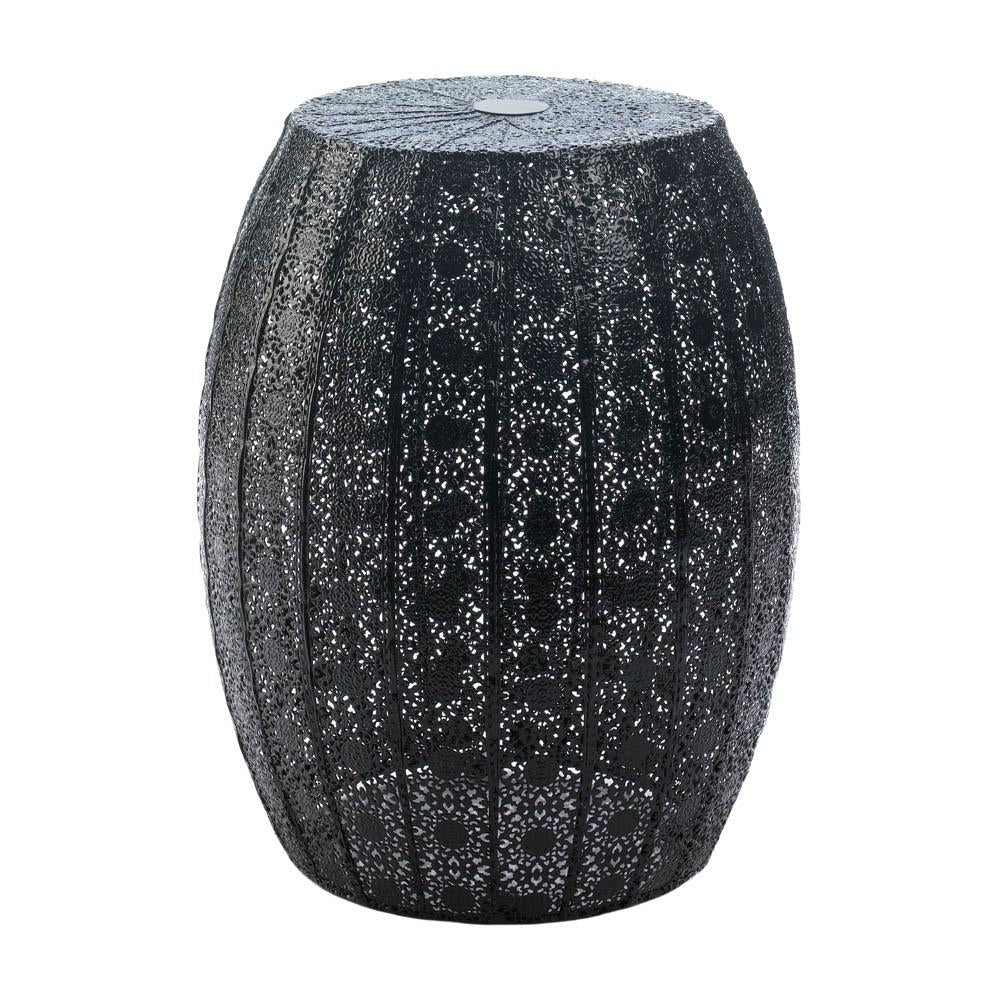 BLACK MOROCCAN LACE STOOL Image 1