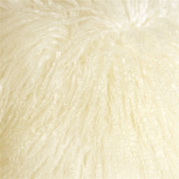 Pillow Decor Mongolian Sheepskin White Throw Pillow 18x18 Luxurious Soft Wool Image 2