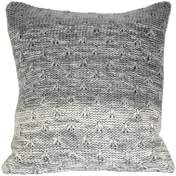 Pillow Decor Hygge Knit Pillow 18x18 Storm Gray 100% Acrylic Zipper Closure Image 1