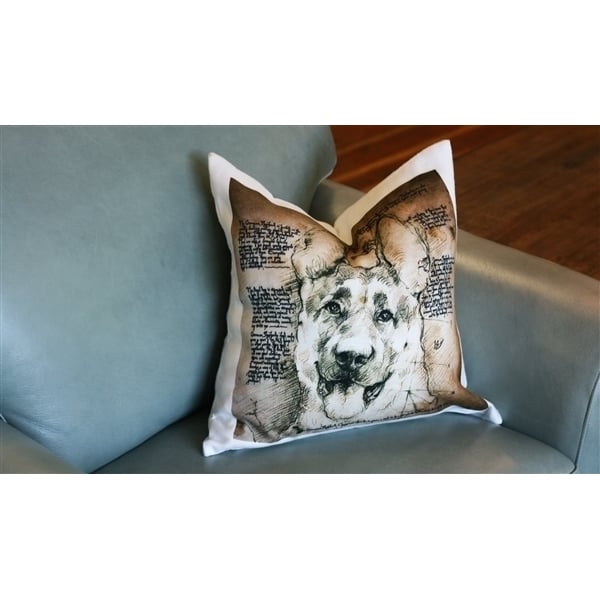 German Shepherd Dog Pillow 17x17 Indoor Outdoor Poly Linen Fabric Decorative Image 3