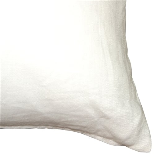 Pillow Decor Tuscany Linen White 20x20 Throw Pillow 100% Linen Soft Texture Image 2