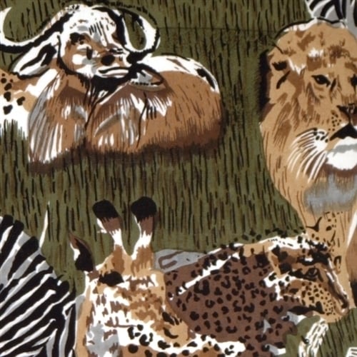 Pillow Decor Safari Print Cotton Throw Pillow 22x22 Olive Green Black Piping Image 2