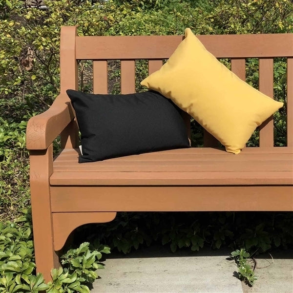 Sunbrella Outdoor Pillow Buttercup Yellow 12x19 Rectangular 100% Acrylic Image 2