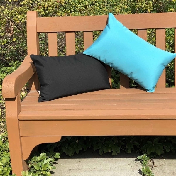 Sunbrella Outdoor Pillow Aruba Turquoise 12x19 UV Mildew Resistant Fabric Image 2