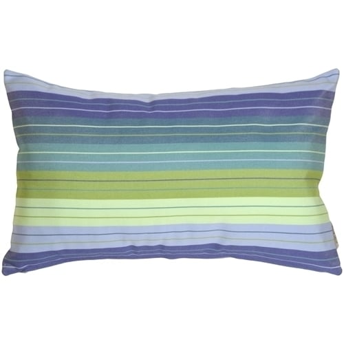 Sunbrella Outdoor Pillow 12x19 Seville Seaside Striped Rectangular Cushion Image 1