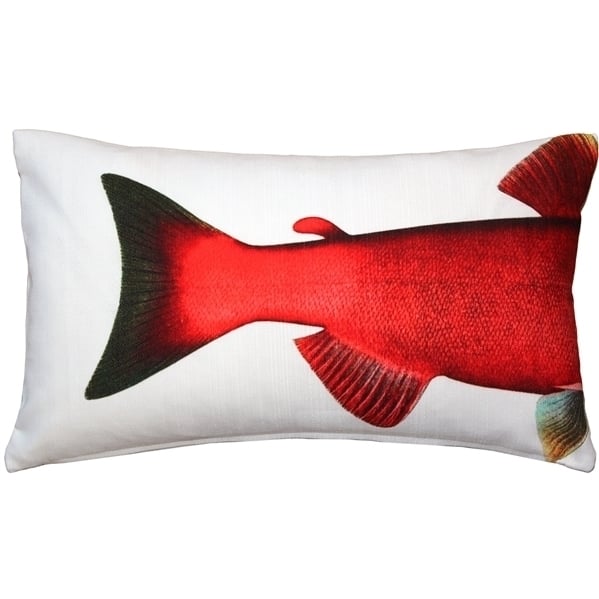 Pillow Decor Salmon Fish Pillow 12x19 Double-Sided Polyester Indoor Outdoor Image 2