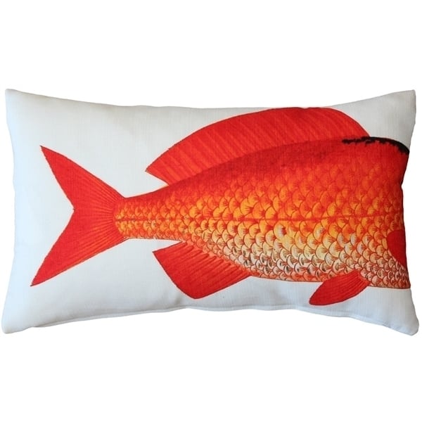 Pillow Decor Goldfish Decorative Pillow 12x19 Indoor Outdoor Polyester Fabric Image 2