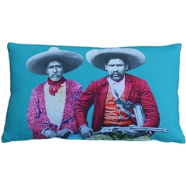 Pillow Decor Dos Banditos Throw Pillow 12x19 Multicolor Polyester Accent Pillow Image 1