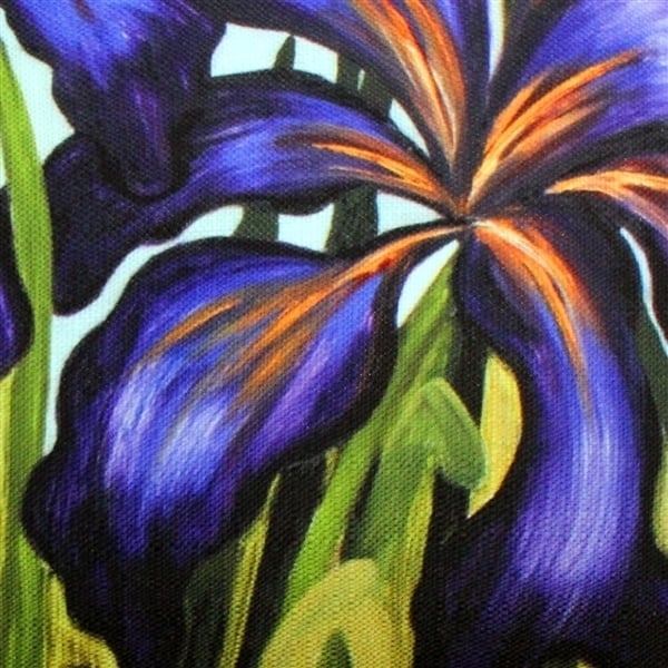 Pillow Decor - Purple Irises 12x20 Throw Pillow Image 2