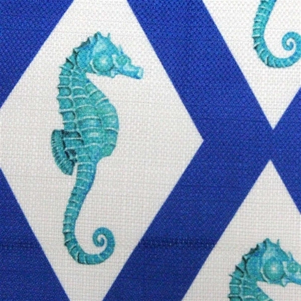 Pillow Decor - Capri Blue Argyle Seahorse Throw Pillow 20x20 Image 2