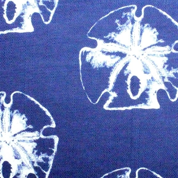 Pillow Decor Hilton Head Sand Dollar Large Pillow 26x26 Cobalt Blue Poly Linen Image 2