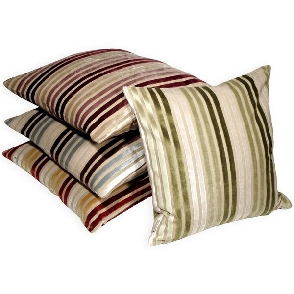 Pillow Decor - Velvet Multi Stripes Mauve 20x20 Throw Pillow Image 3