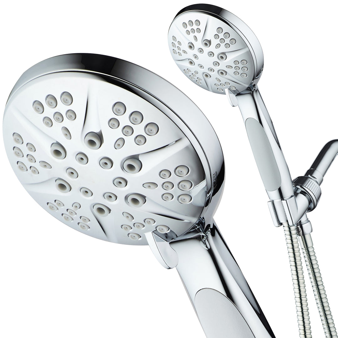 NOTILUS High Pressure Luxury Handheld Shower 4.3 Inch 6 Settings Stainless Steel Image 1