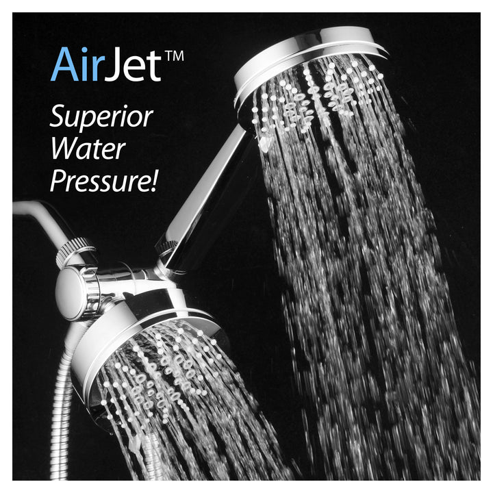 AirJet High Pressure 3 Way Shower Combo Chrome 34 Settings Handheld Showerhead Image 1